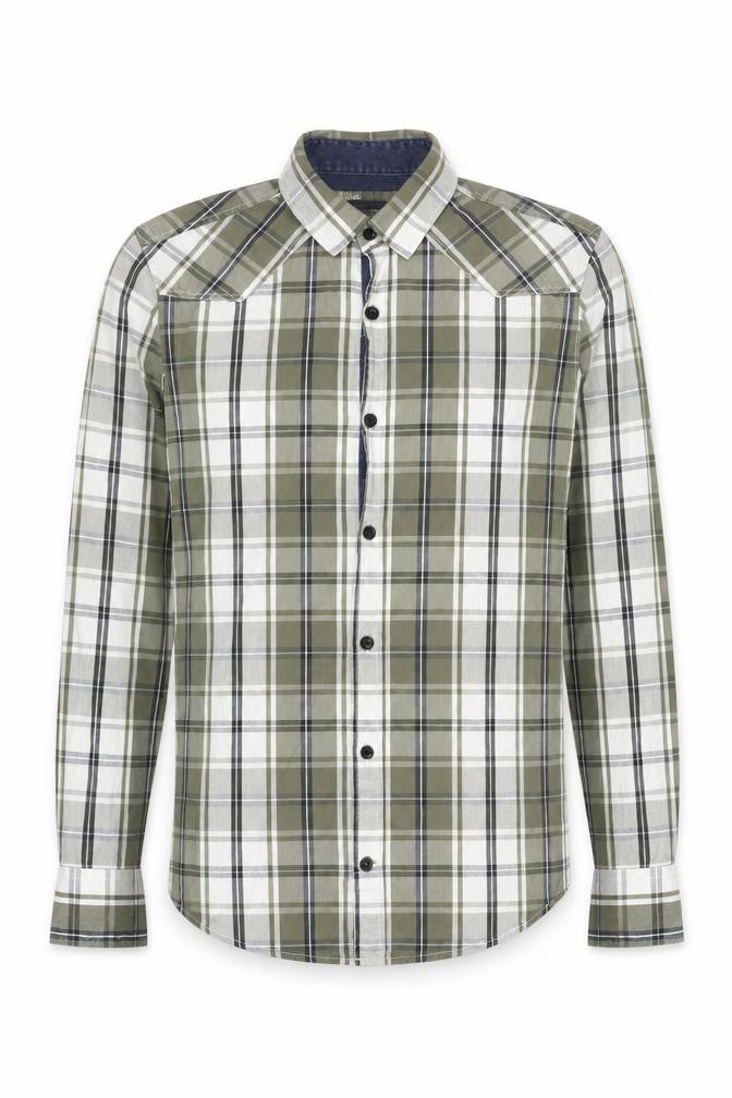 Jules Men's Green Plaid Slim Fit Shirt, Size S