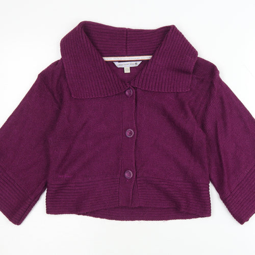 Fat Face Women's Purple Collared Cardigan - Size 8