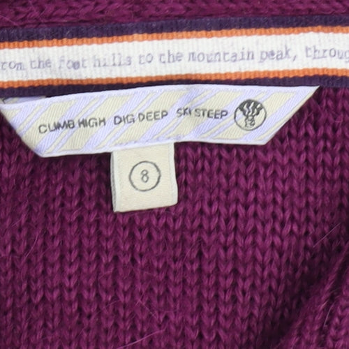 Fat Face Women's Purple Collared Cardigan - Size 8
