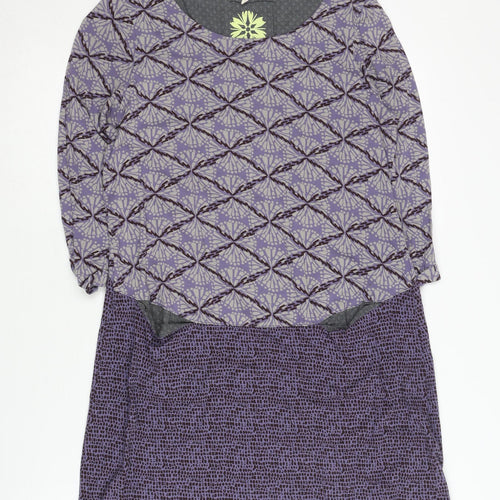 White Stuff Women's Purple Geometric Dress Size 10