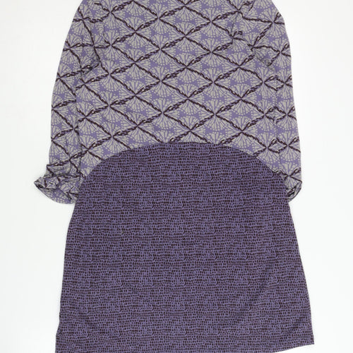 White Stuff Women's Purple Geometric Dress Size 10