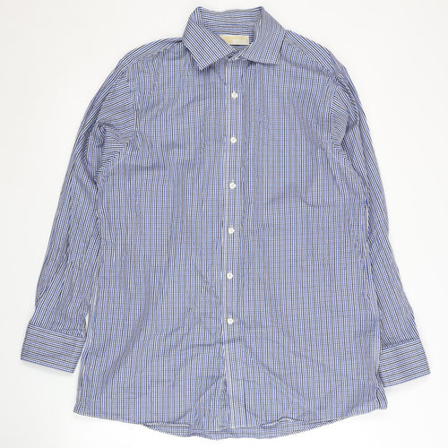 Michael Kors Men’s Slim-Fit Blue Check Shirt