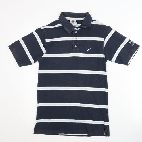 Hard Rock Cafe Men's Black Striped Polo Shirt S