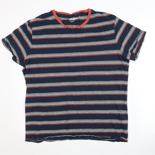 Jack & Jones Men's Blue Striped Crew Neck XL T-Shirt