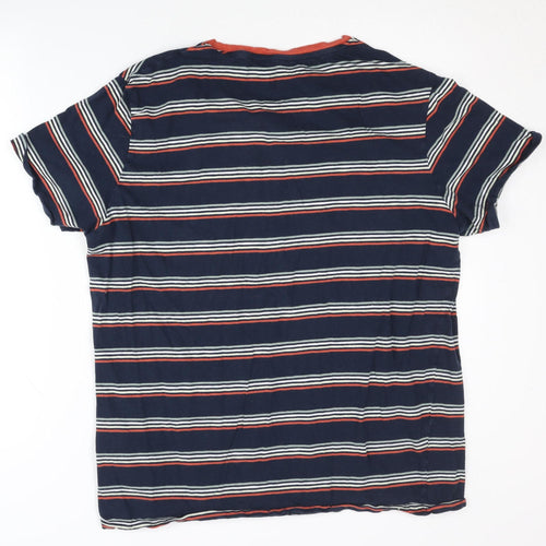 Jack & Jones Men's Blue Striped Crew Neck XL T-Shirt