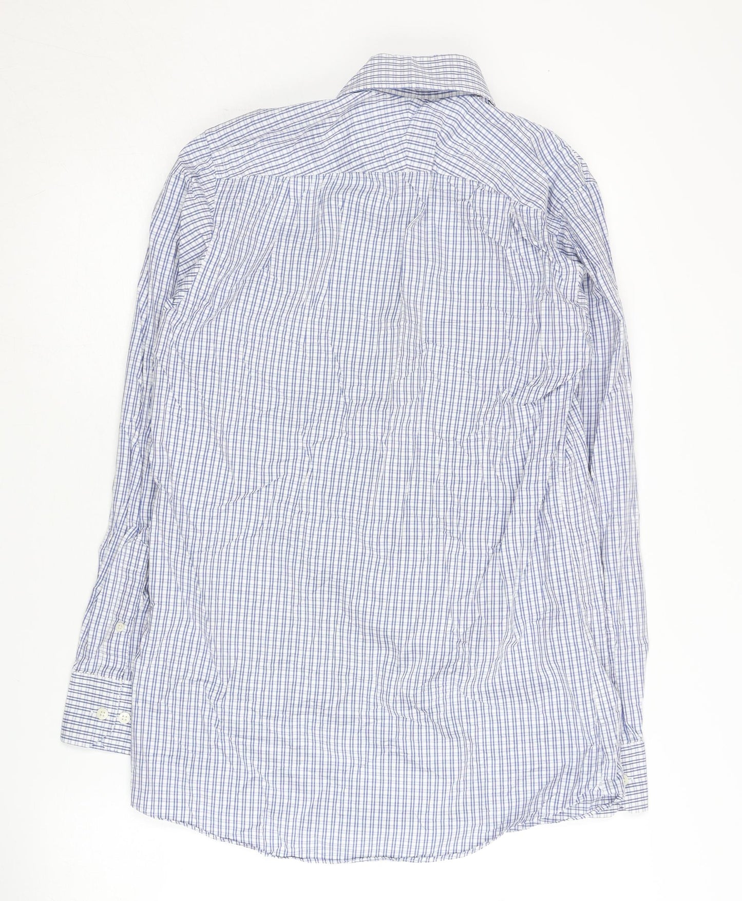 Austin Reed Men's Blue Check Button-Up Shirt 14.5R