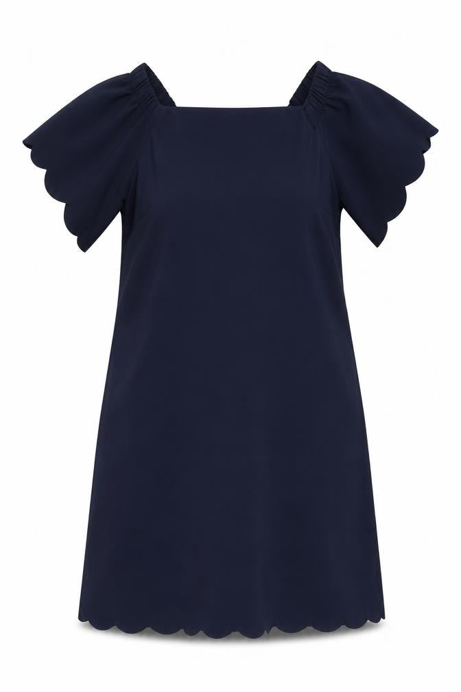 Front view of Banana Republic Women's Blue Short Dress, size 10