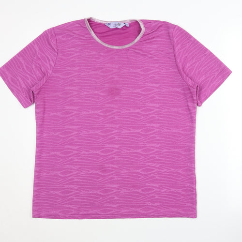 Honor Millburn Women's Pink Geometric Jersey T-Shirt M