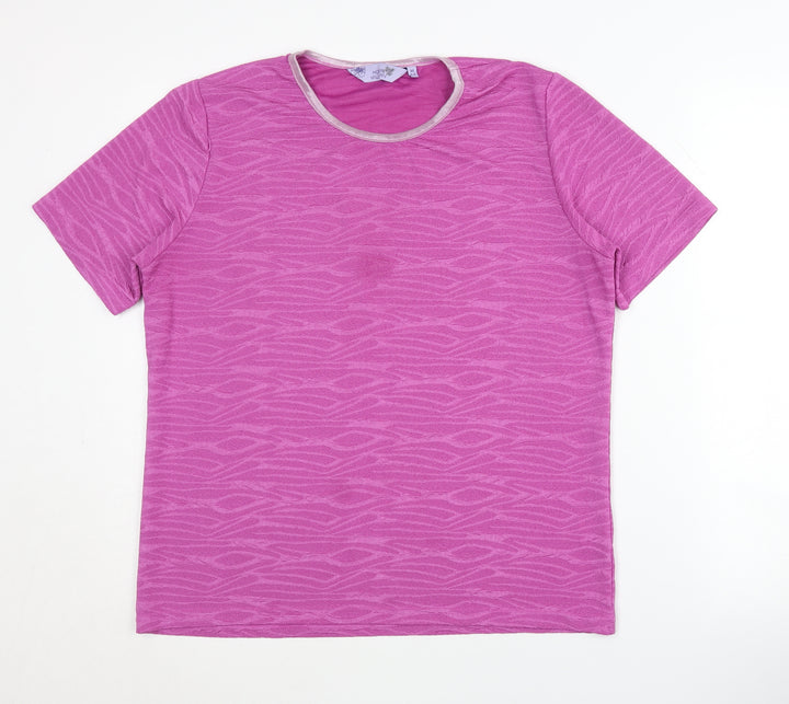 Honor Millburn Women's Pink Geometric Jersey T-Shirt M