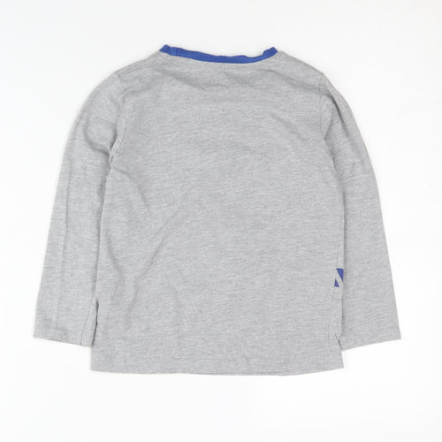 Boys Marvel Captain America T-Shirt, Grey, 6-7 Years, Long Sleeve