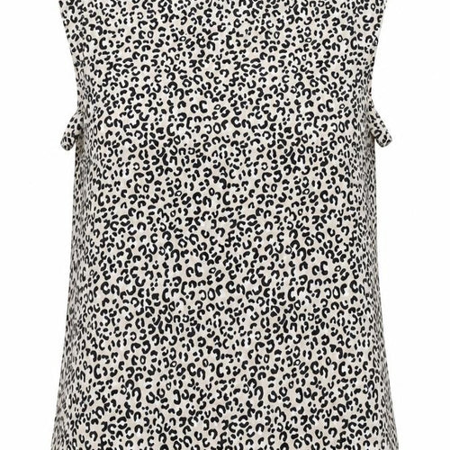 DKNY Women's Black White Animal Print Blouse, L, Casual