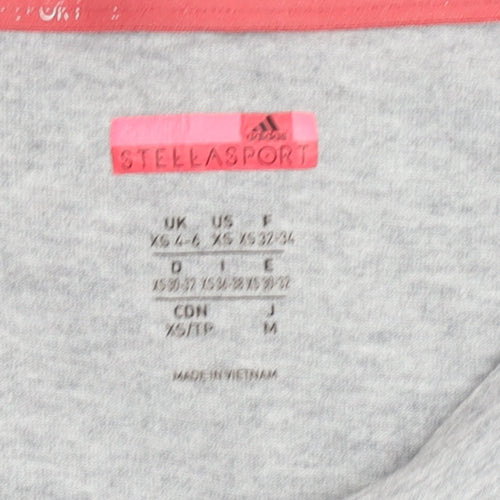 Adidas Women's Grey XS Cropped T-Shirt - Casual Spring