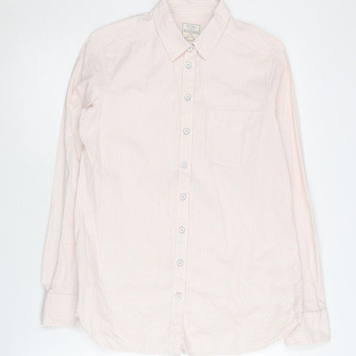 Fat Face Women’s Beige Striped Button-Up Shirt UK 8