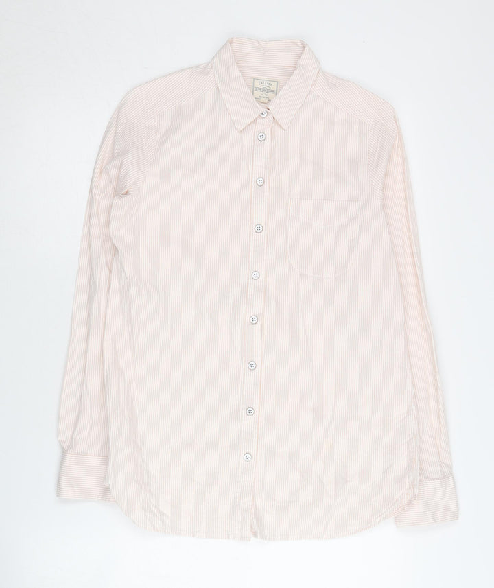 Fat Face Women’s Beige Striped Button-Up Shirt UK 8
