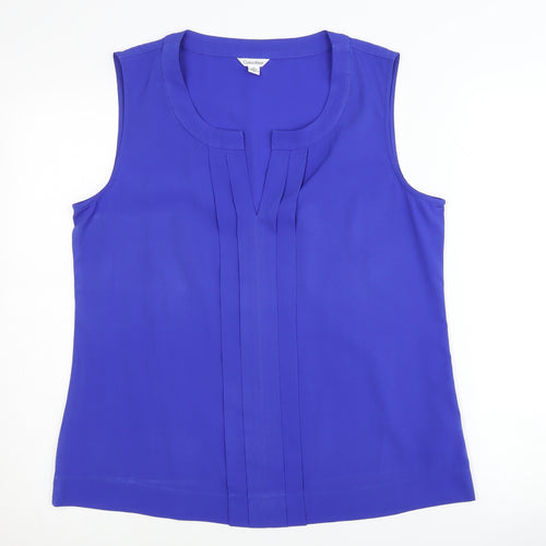 Calvin Klein Women's Blue Sleeveless Blouse Size M