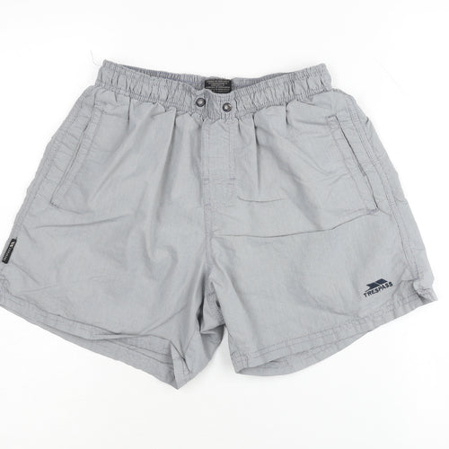 Trespass Men's Grey M Swim Shorts - Elastic Waist, Pockets