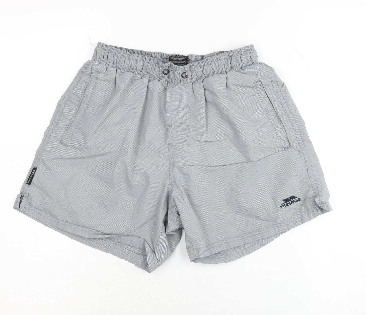 Trespass Men's Grey M Swim Shorts - Elastic Waist, Pockets