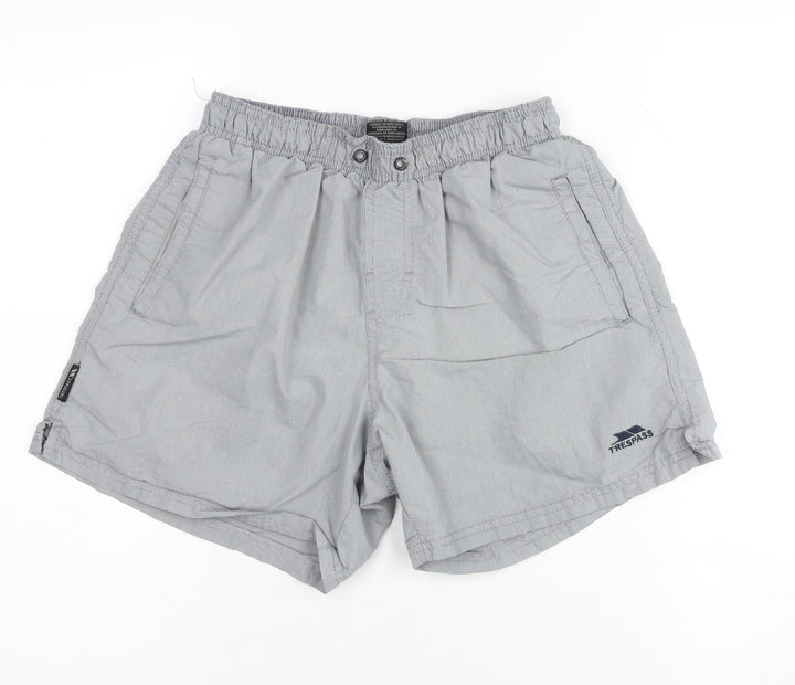 Trespass Men's Grey M Swim Shorts - Elastic Waist, Pockets