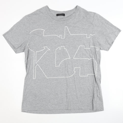 Calvin Klein Men's Grey Graphic Print T-Shirt L