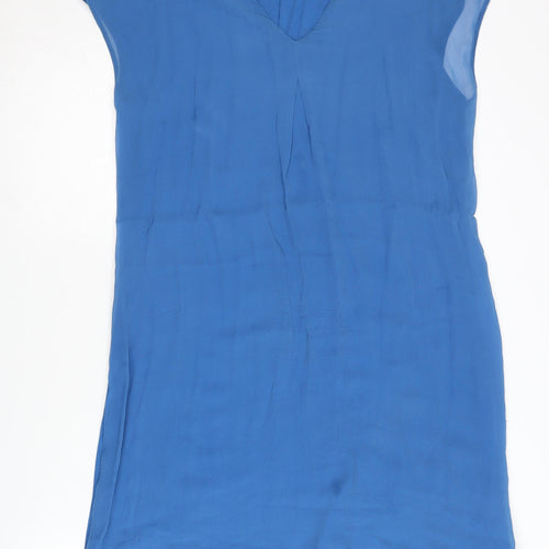 Jigsaw Women's Blue V-Neck Cap Sleeve Dress L