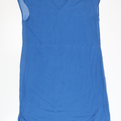 Jigsaw Women's Blue V-Neck Cap Sleeve Dress L