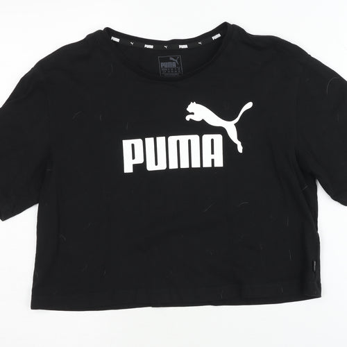 Puma Women's Black Cropped T-Shirt Size 10