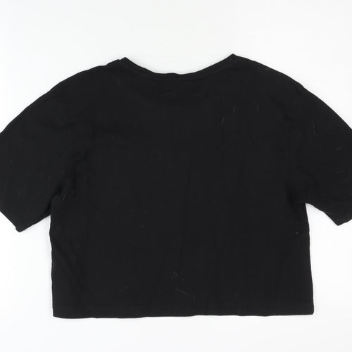 Puma Women's Black Cropped T-Shirt Size 10