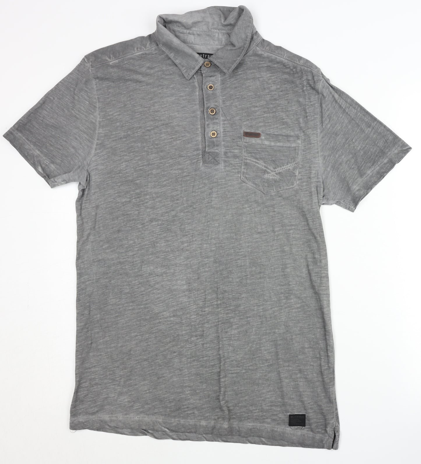 Firetrap Men's Grey Short Sleeve Polo Shirt Size M
