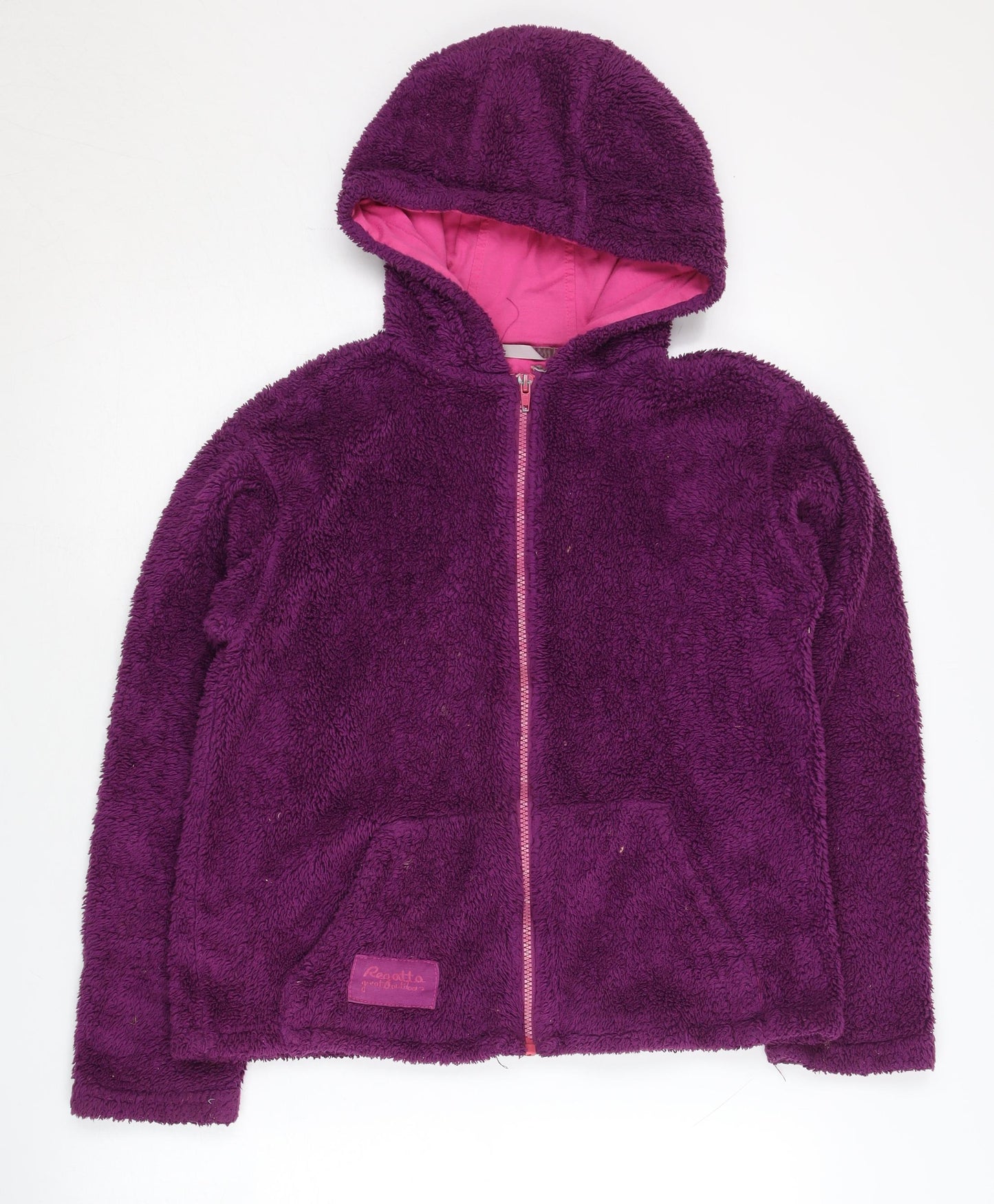 Regatta Teens Purple Hooded Zip Fleece Hoodie Size 12