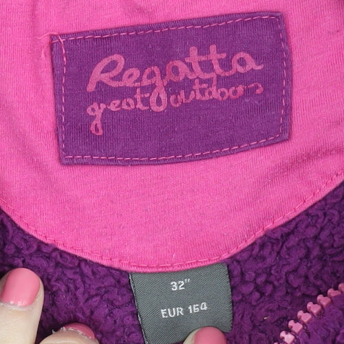 Regatta Teens Purple Hooded Zip Fleece Hoodie Size 12