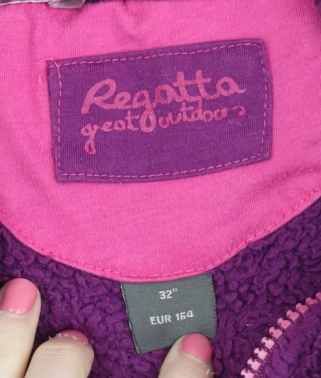 Regatta Teens Purple Hooded Zip Fleece Hoodie Size 12