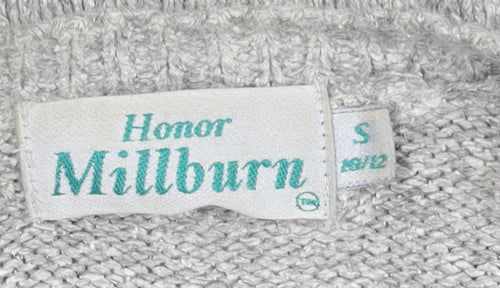 Honor Millburn Women's Grey Embroidered Cardigan S