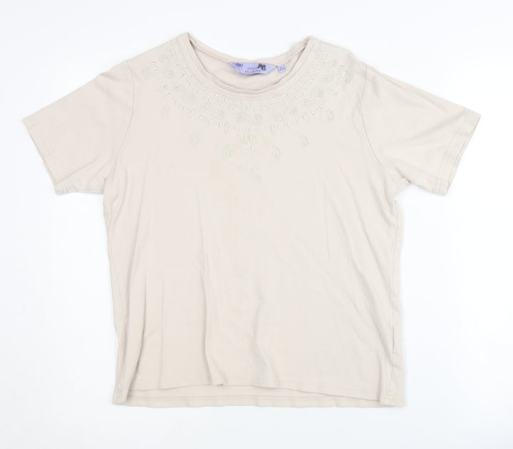 Honor Millburn Women's Beige Cotton T-Shirt M