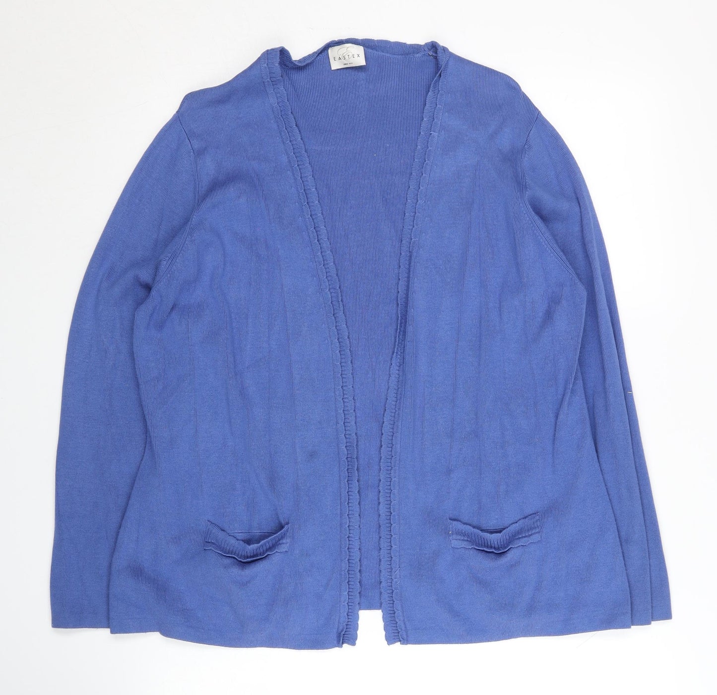 Eastex Women's Blue Knit Open Front Cardigan Size 16