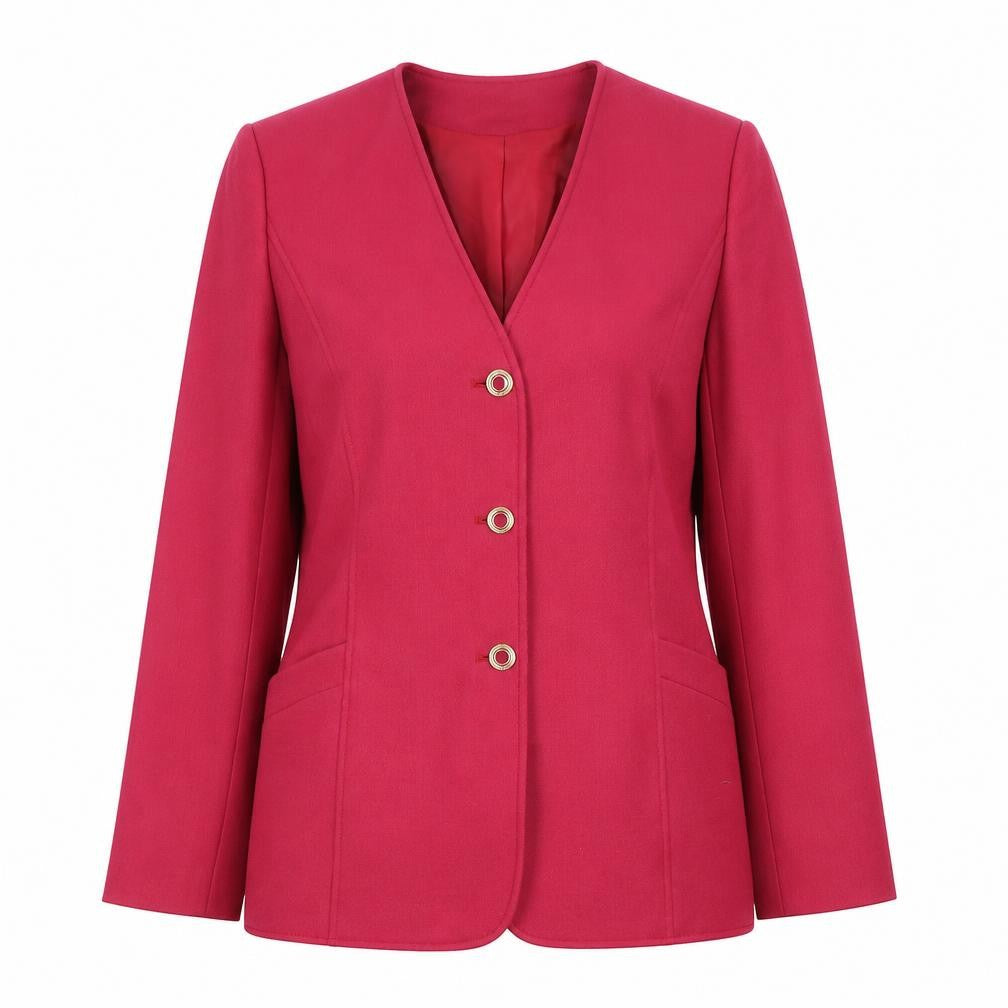 Front view of Eastex Red Women's Blazer, size 10, - Elegant Regular Fit