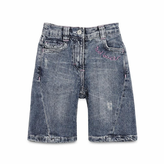 Front view of Ted Baker Blue Denim Shorts, unisex, 3-6 m, button, pockets
