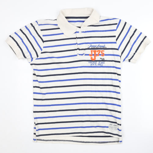 Jack & Jones Men's Striped Polo, L, Multicoloured