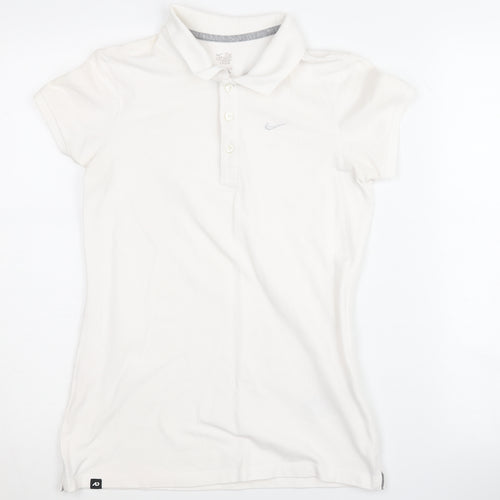 Nike Women's White Polo Shirt M Casual Basic Style