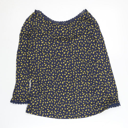 Boden Women's Blue Floral Blouse, UK 8, Lightweight