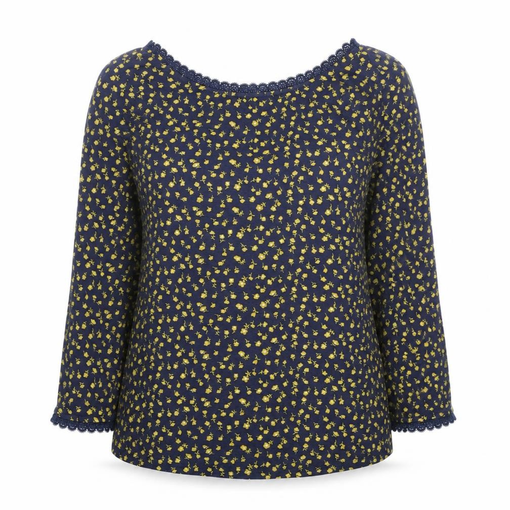Front view of Boden Women's Blue Floral Blouse, UK 8, Lightweight