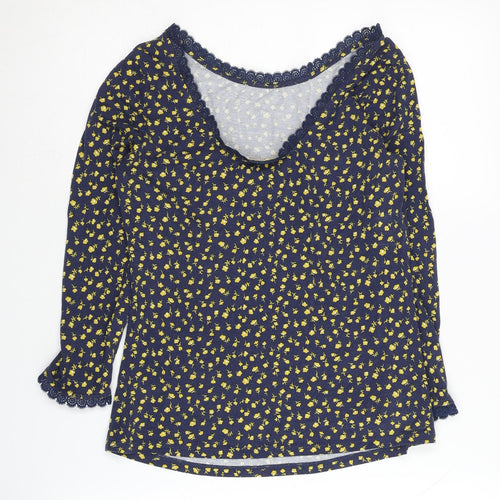 Boden Women's Blue Floral Blouse, UK 8, Lightweight