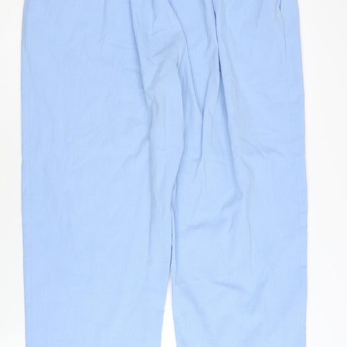 Honor Millburn Women's Blue Straight Trousers Elastic Waist