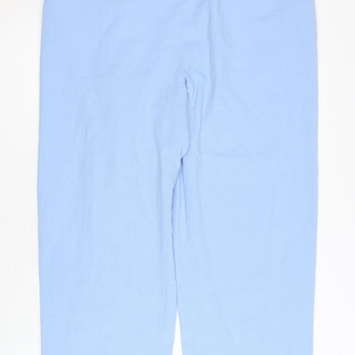 Honor Millburn Women's Blue Straight Trousers Elastic Waist
