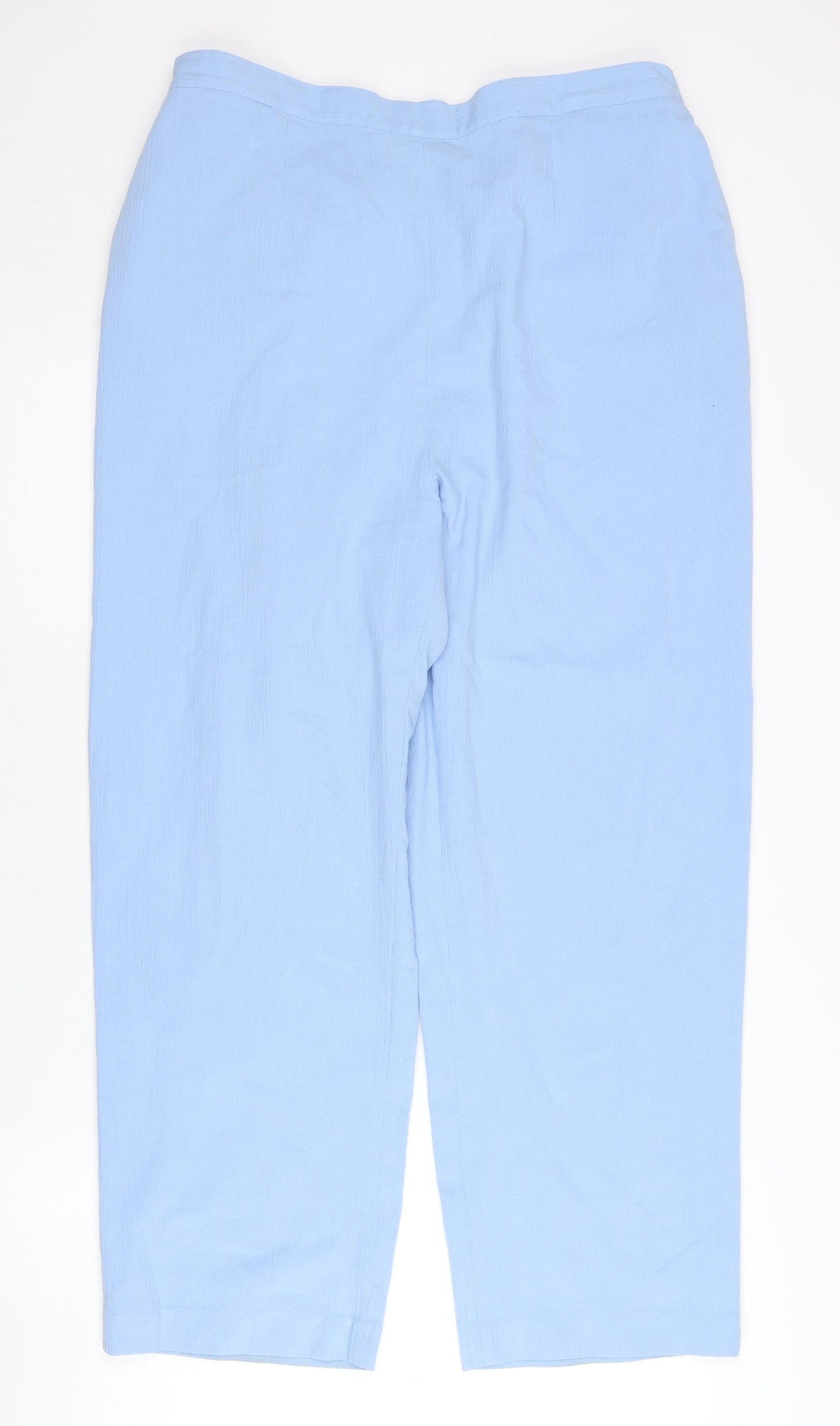 Honor Millburn Women's Blue Straight Trousers Elastic Waist