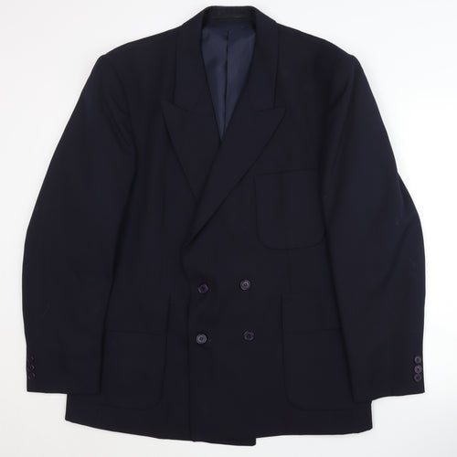 Jeff Banks Men's Blue Double-Breasted Blazer Size 40