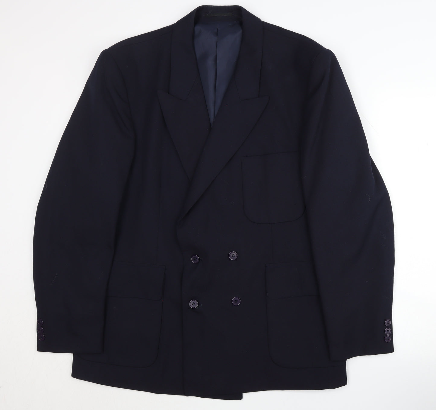 Jeff Banks Men's Blue Double-Breasted Blazer Size 40