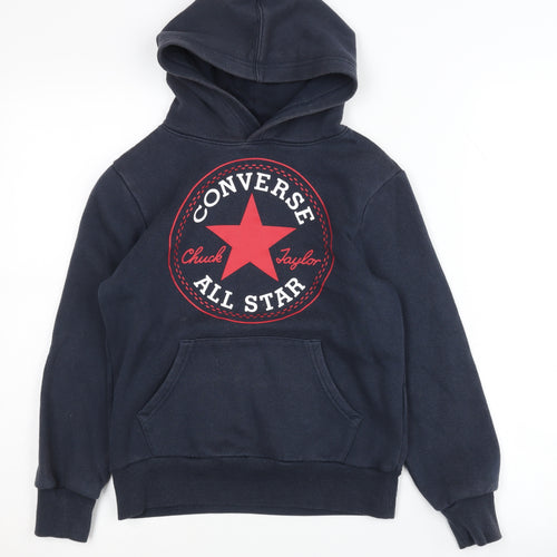 Converse Boys Blue Pullover Hoodie, Size S, Casual All-Season