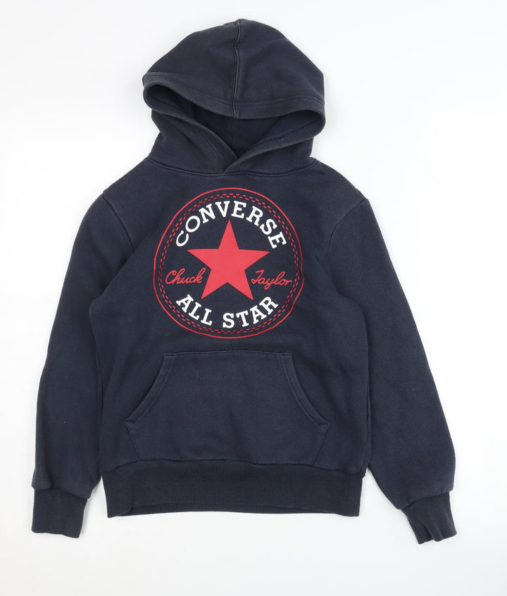 Converse Boys Blue Pullover Hoodie, Size S, Casual All-Season
