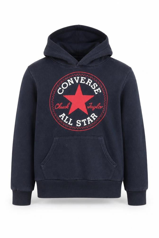 Converse Boys Blue Pullover Hoodie, Size S, Casual All-Season