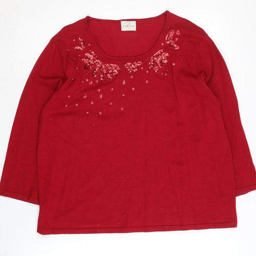 Eastex Women's Red Pullover Jumper Size 18